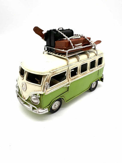 Volkswagen Van in green - Metal Vehicle Decoration - 16cm