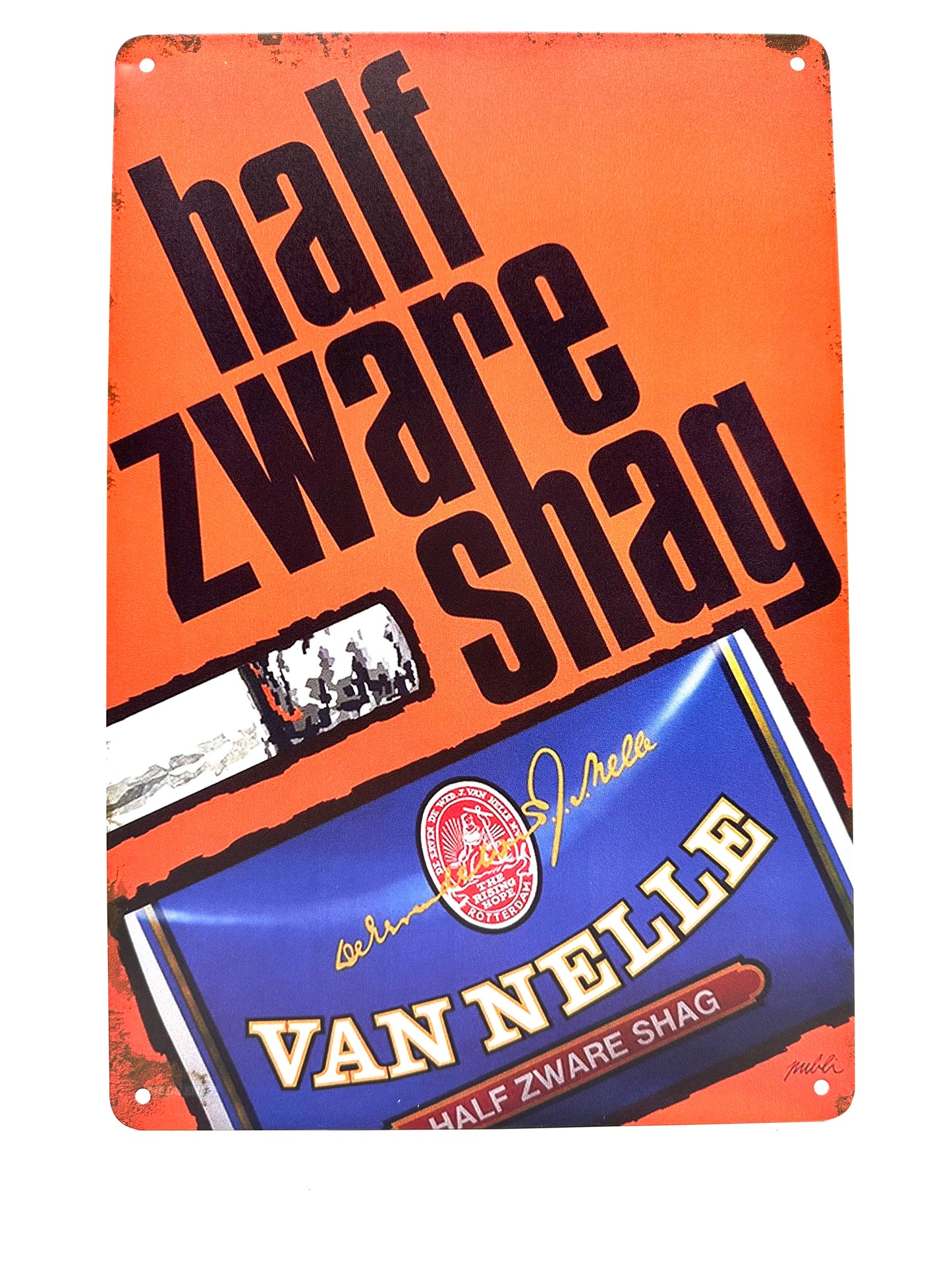 Metalen Wandbord - Half Zware Shag - Van Nelle