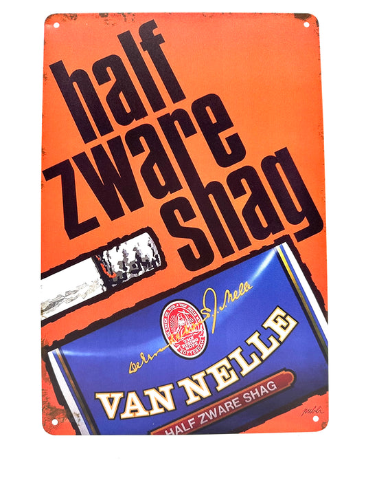 Metalen Wandbord - Half Zware Shag - Van Nelle