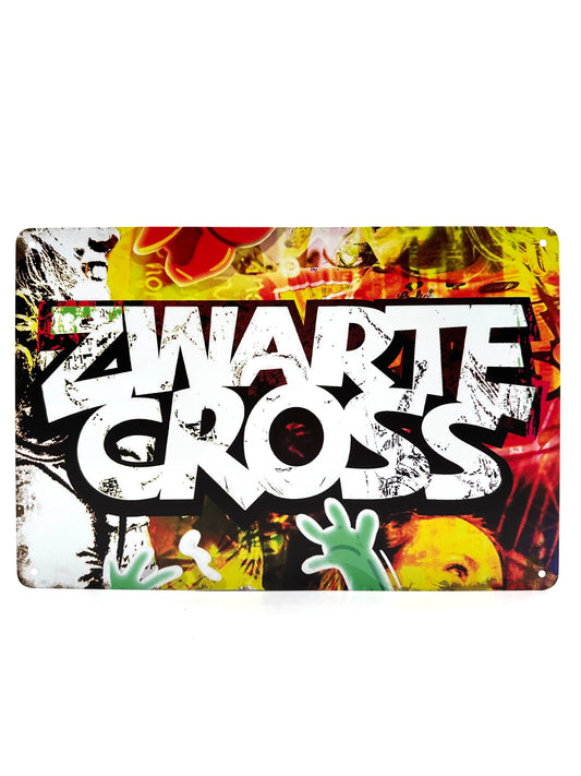 Metalen Wandbord - Zwarte Cross