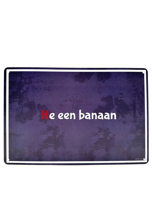 Metalen Wandbord - MasterMovies - He een banaan