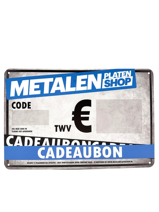 Metalenplatenshop.NL - Cadeaubon