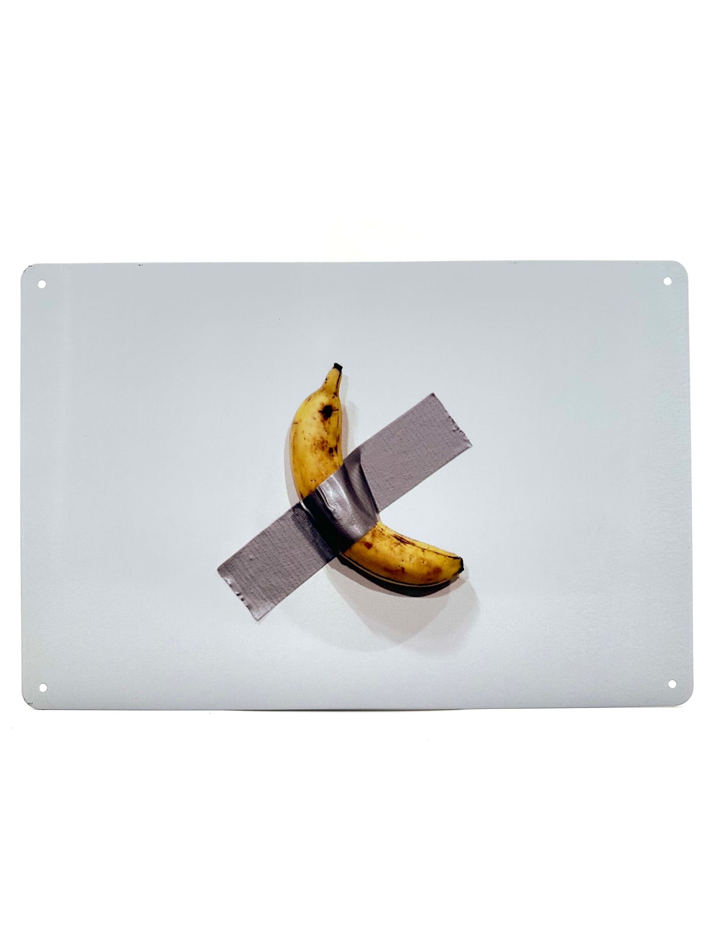 Banaan op muur met Tape - Limited Edition - Metalen Wandbord