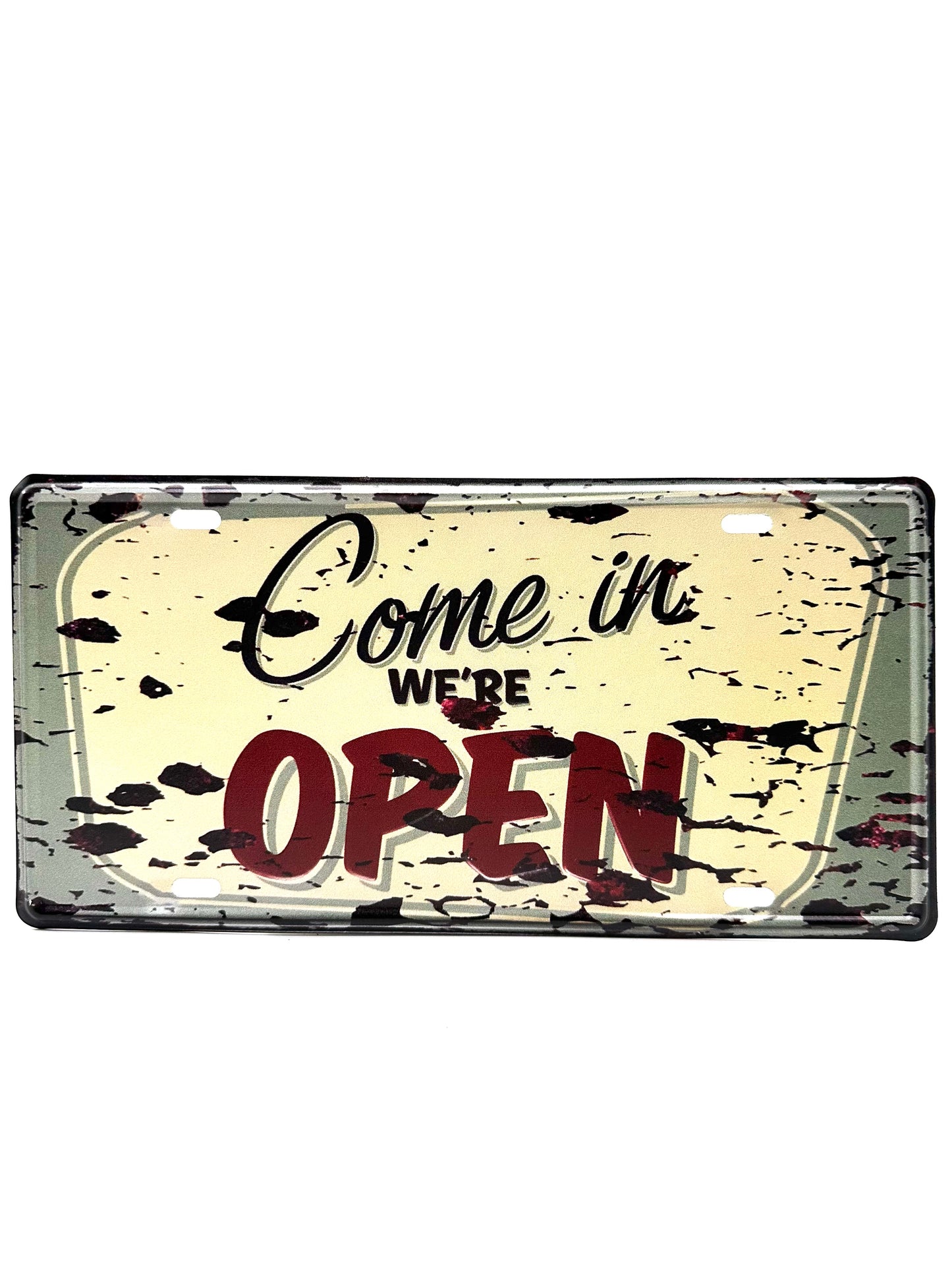 Kentekenplaat - Come in we are open - 30x15cm