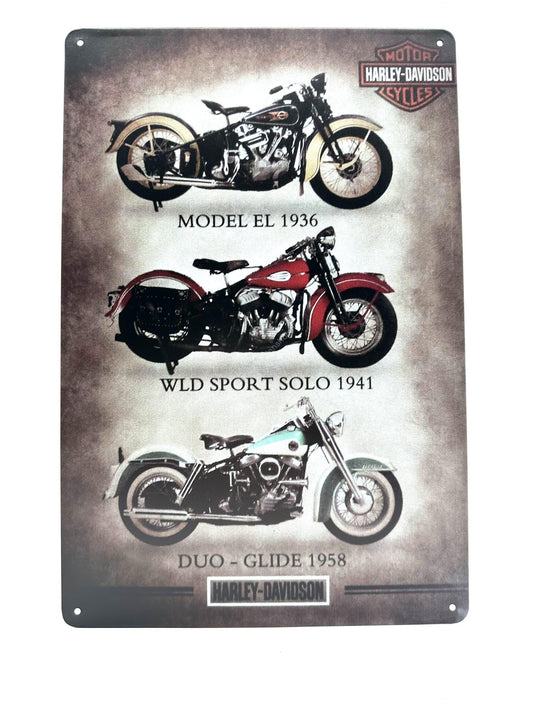 Metal Wall Sign - Harley Davidson - 1936/1941/1958