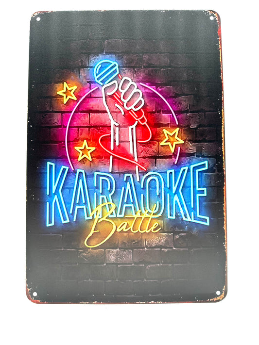 Metalen Wandbord - Karaoke Battle