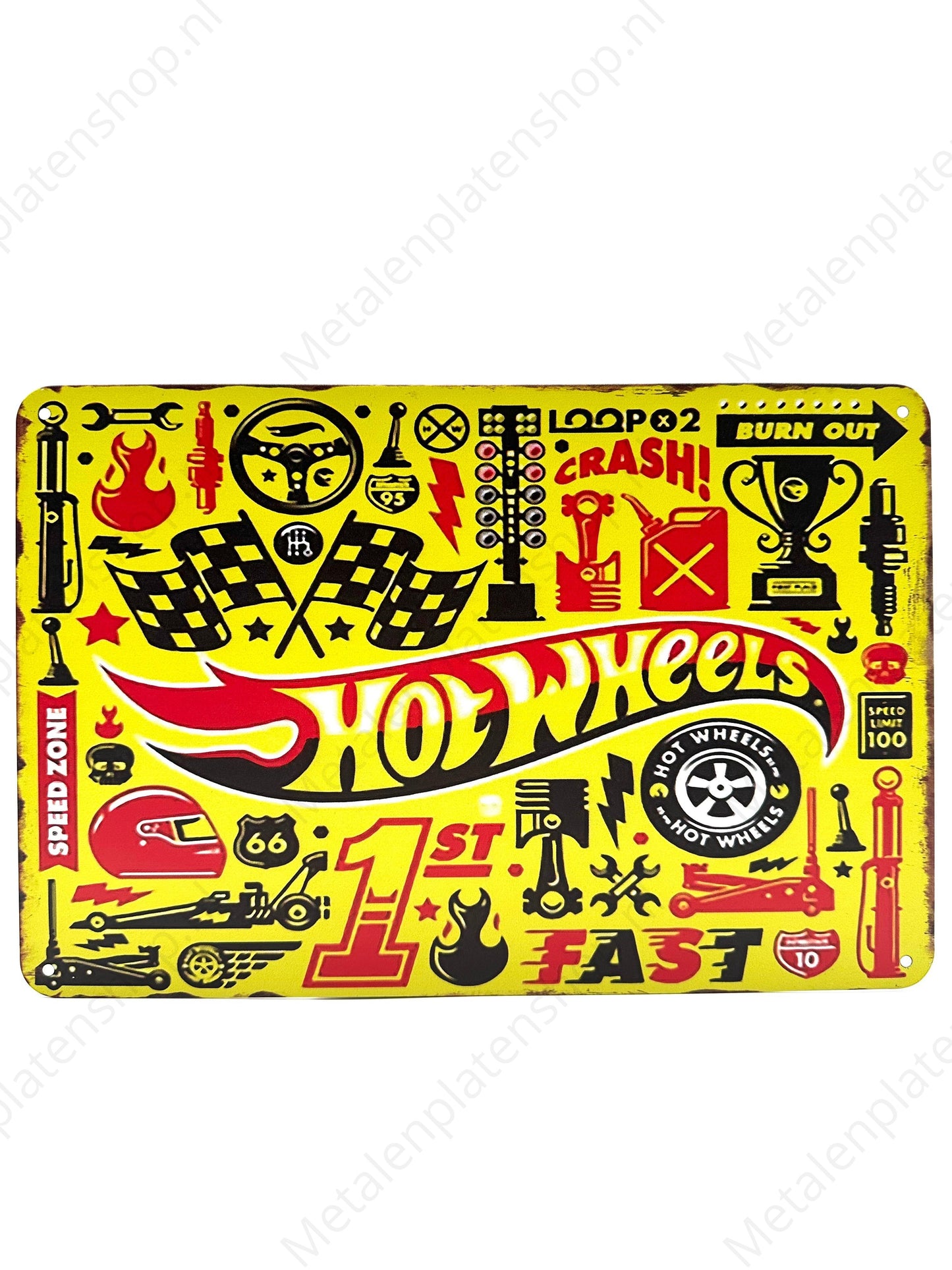 Metal Wall Sign - HotWheels - Speed ​​Zone 