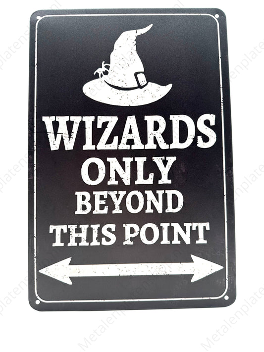 Metalen Wandbord - Wizards Only Beyond this point