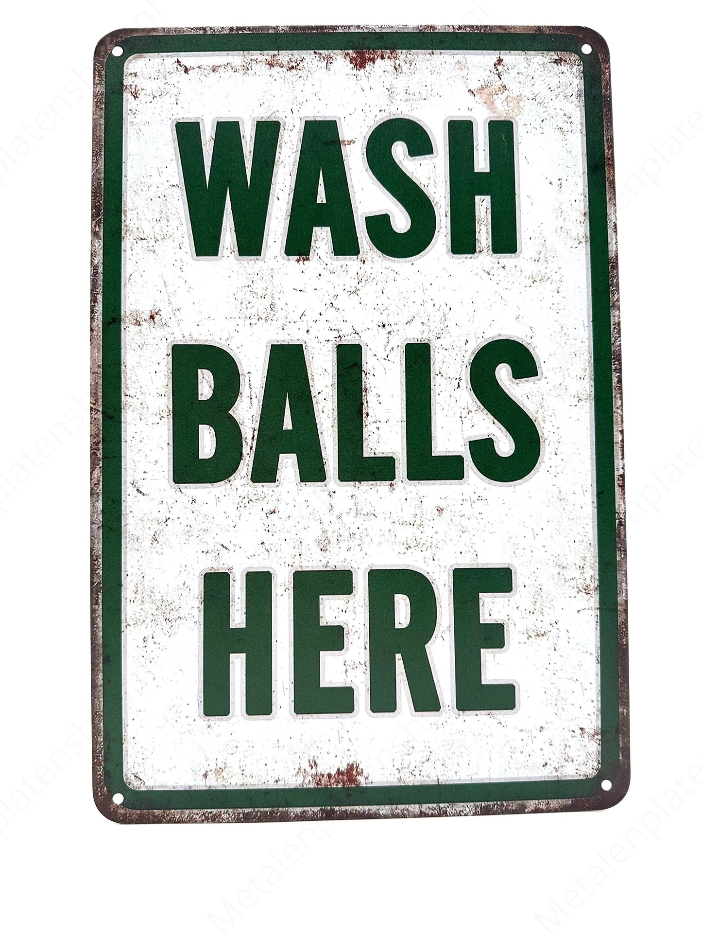 Metalen Wandbord - Wash Balls Here