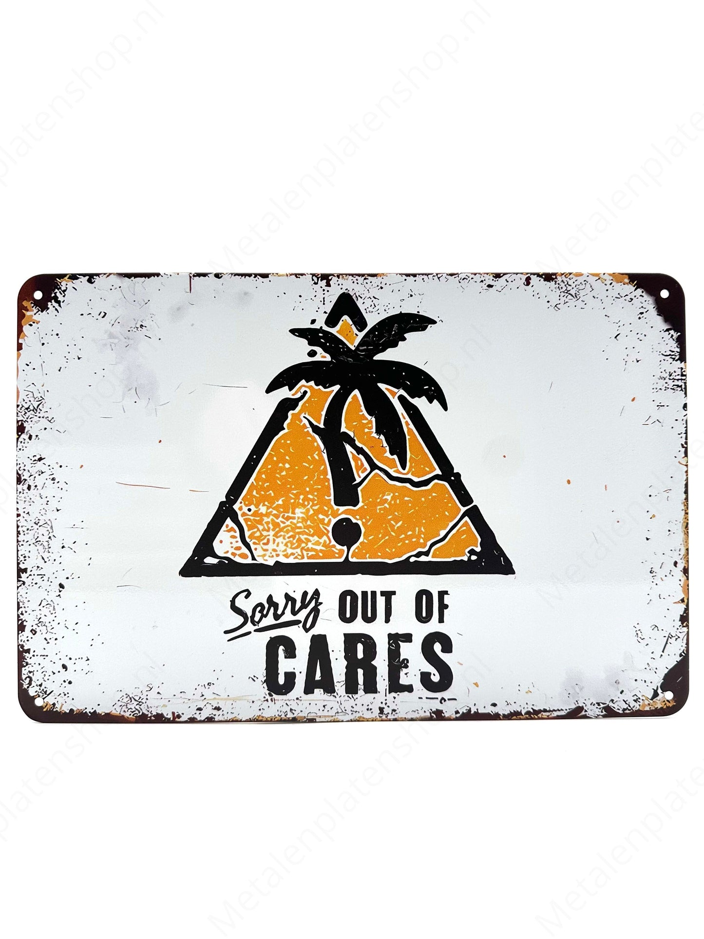 Metalen Wandbord - Sorry out of cares