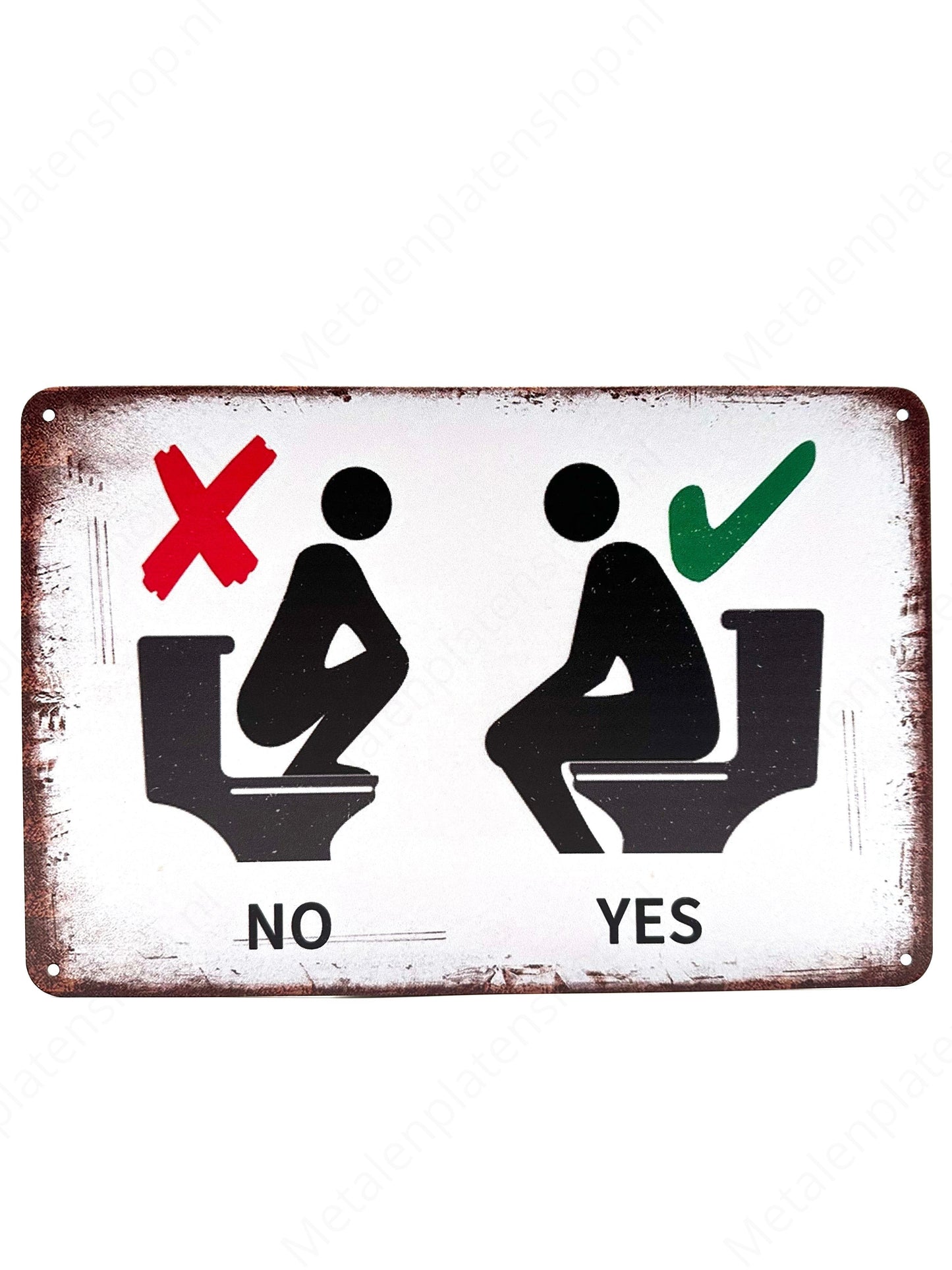 Metal Wall Sign - Toilet Yes/No 