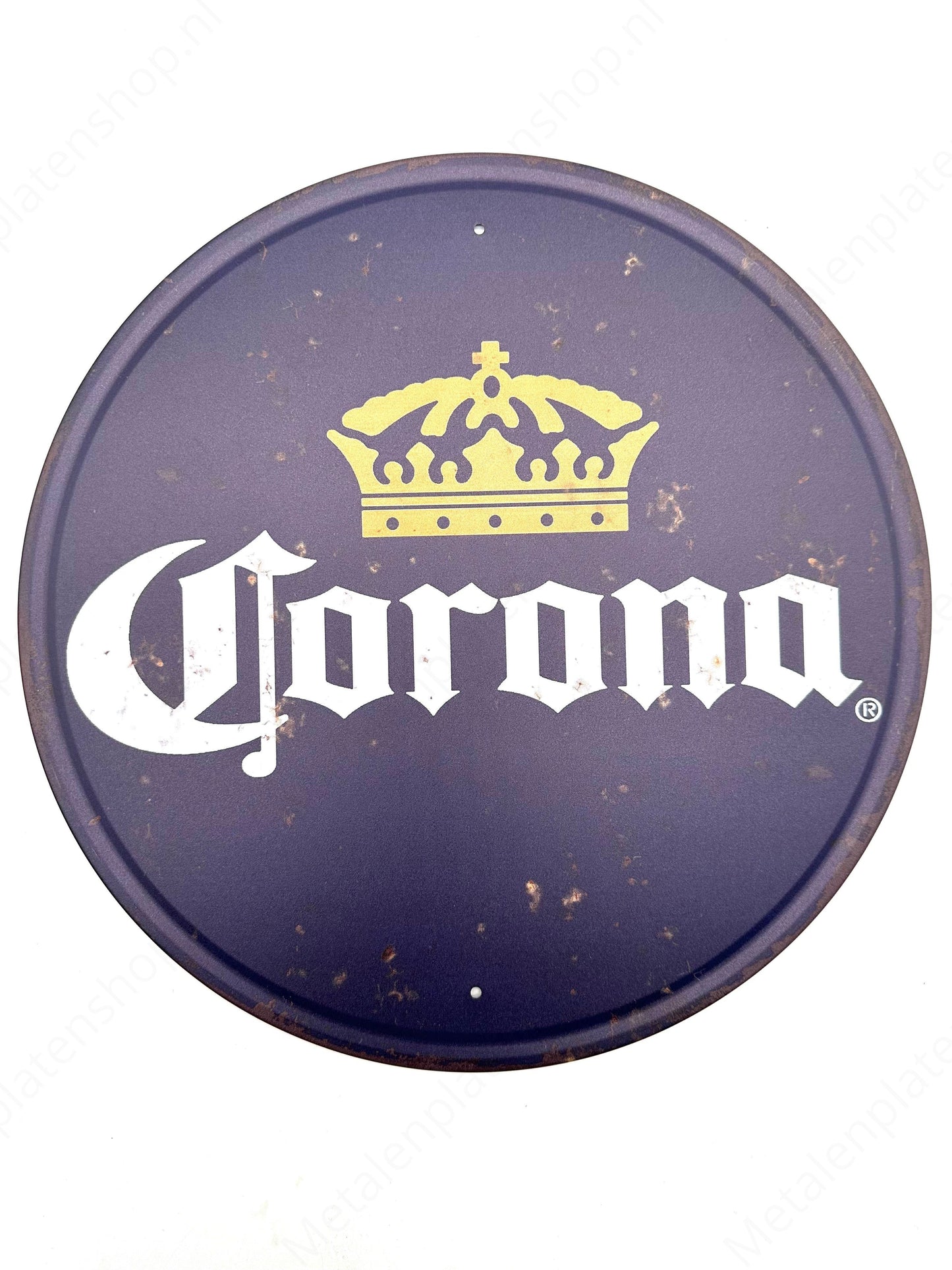 Metalen Wandbord - Corona - Rond