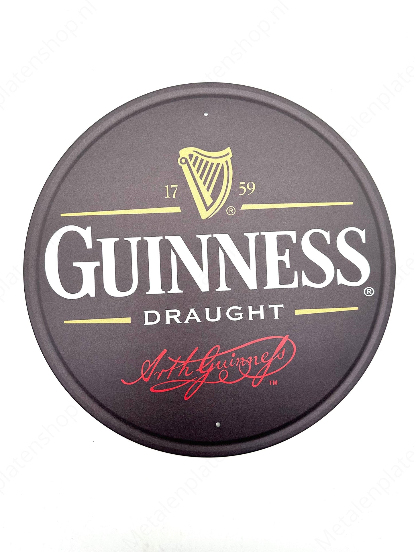 Metalen Wandbord - Guinness - Rond