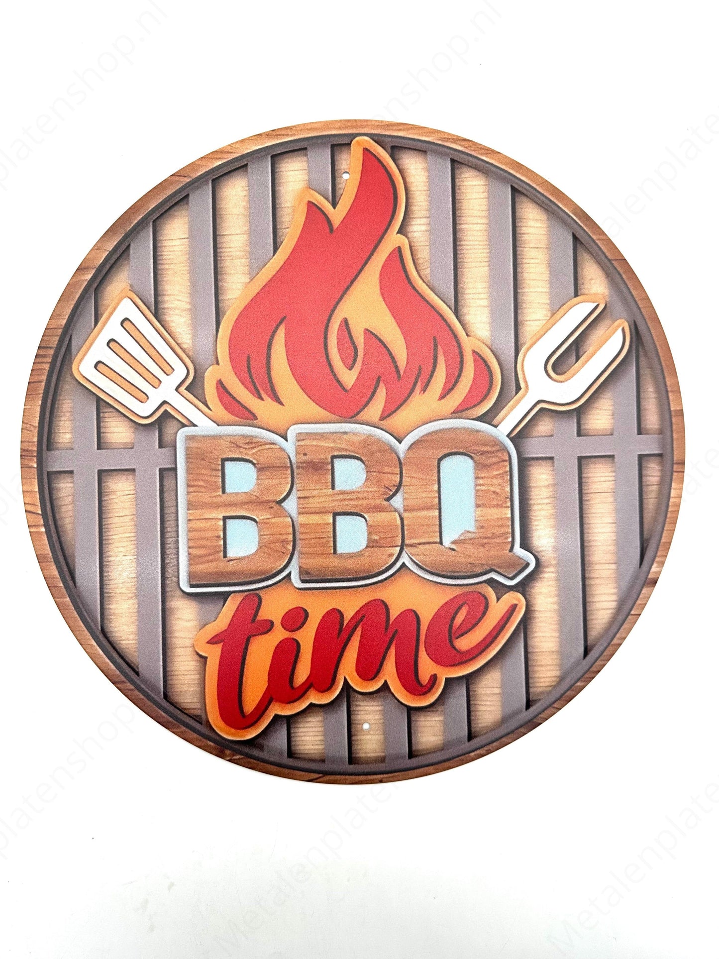 Metal Wall Sign - BBQ TIME - Round 