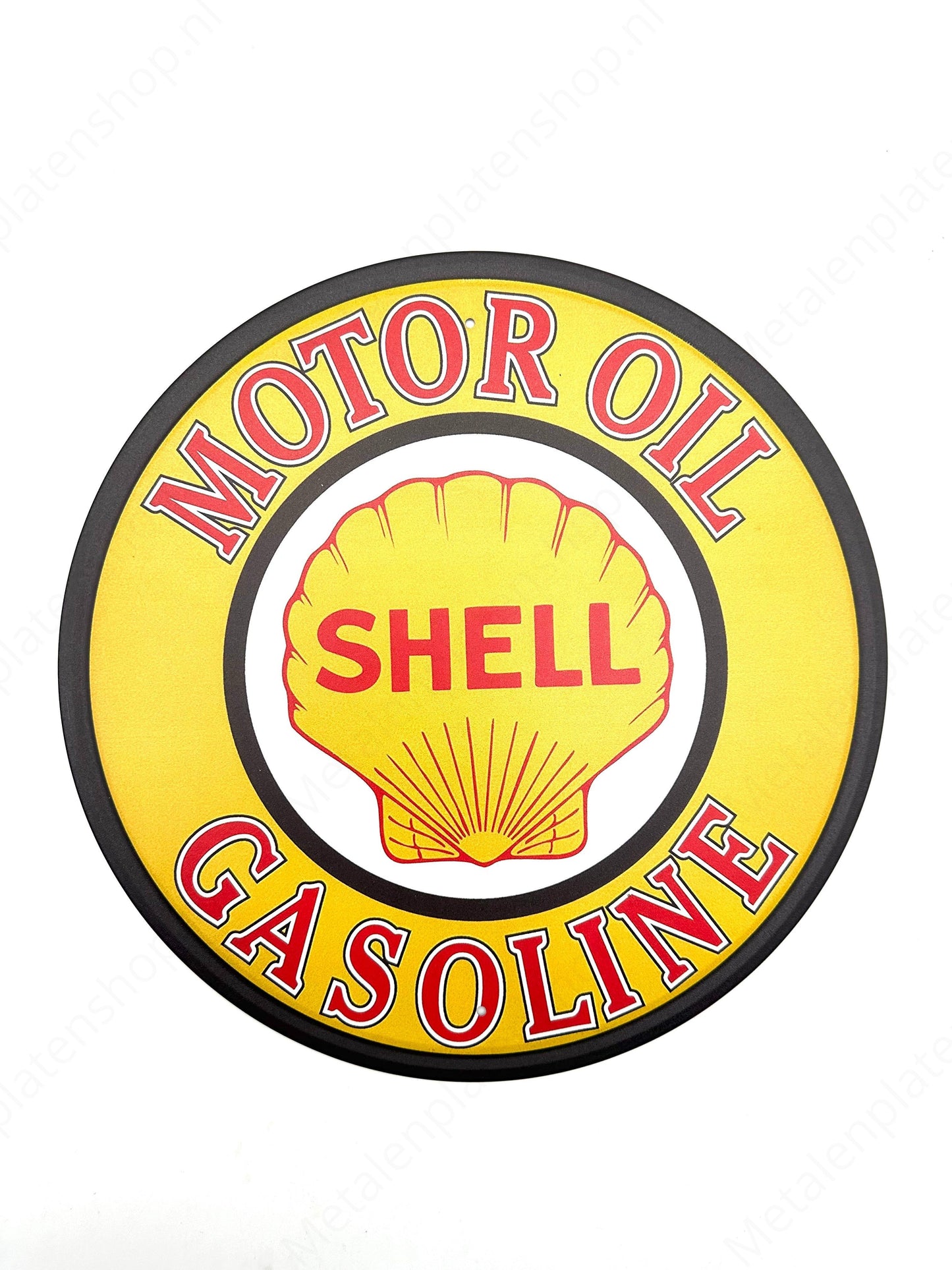 Metal Wall Sign - Motor Oil - Shell - Gasoline - Round