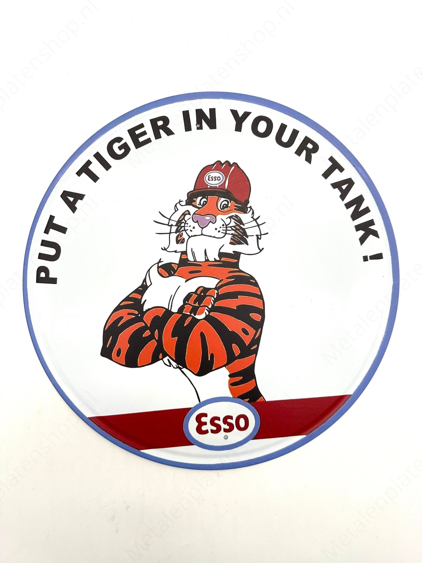 Metalen Wandbord - Esso Tiger - Rond