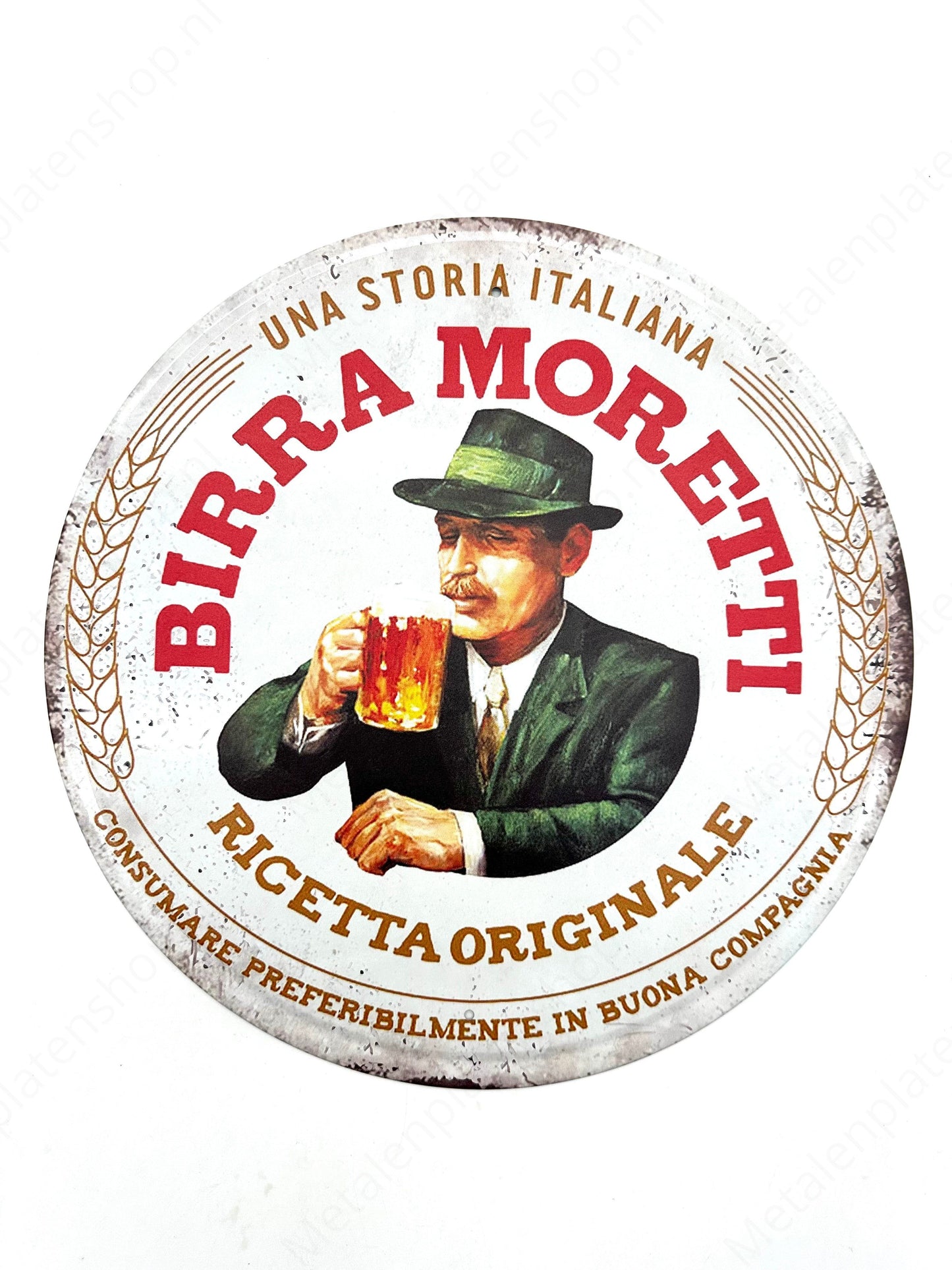 Metal Wall Sign - Birra Moretti - Round