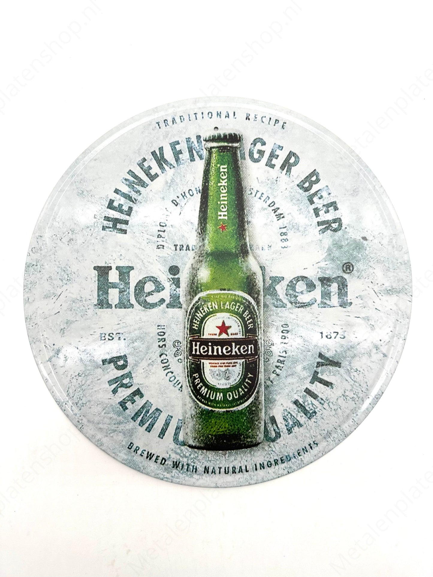 Metalen Wandbord - Heineken - Rond