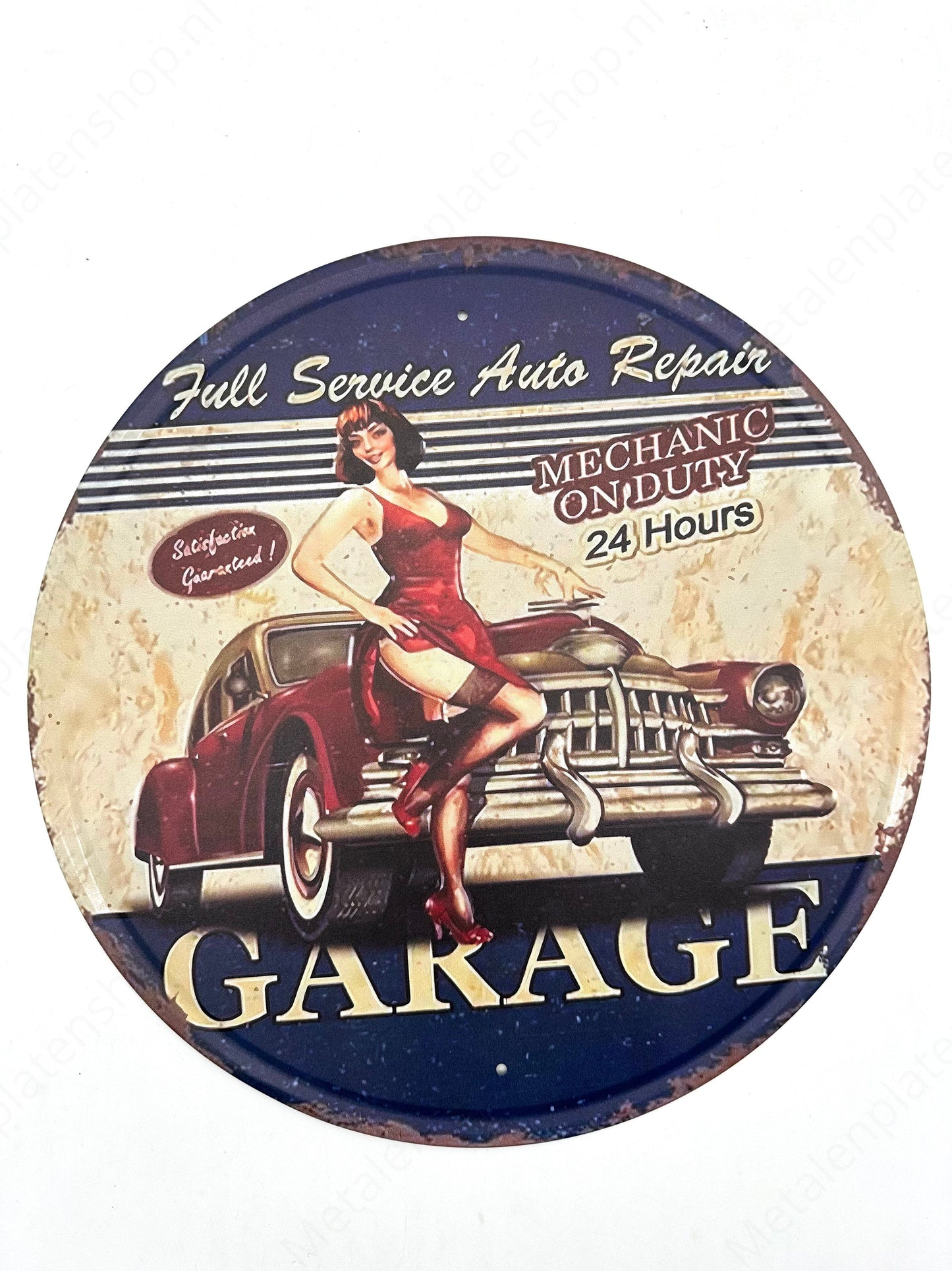 Metal Wall Sign - Full Service Auto Repair - Round 