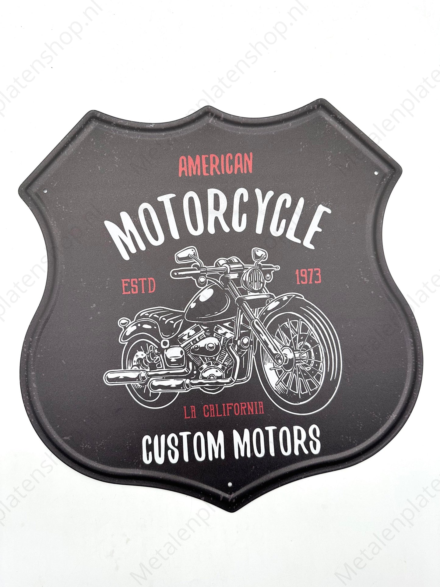 Metalen Wandbord - American Motorcycle - Route 66 Style Bord