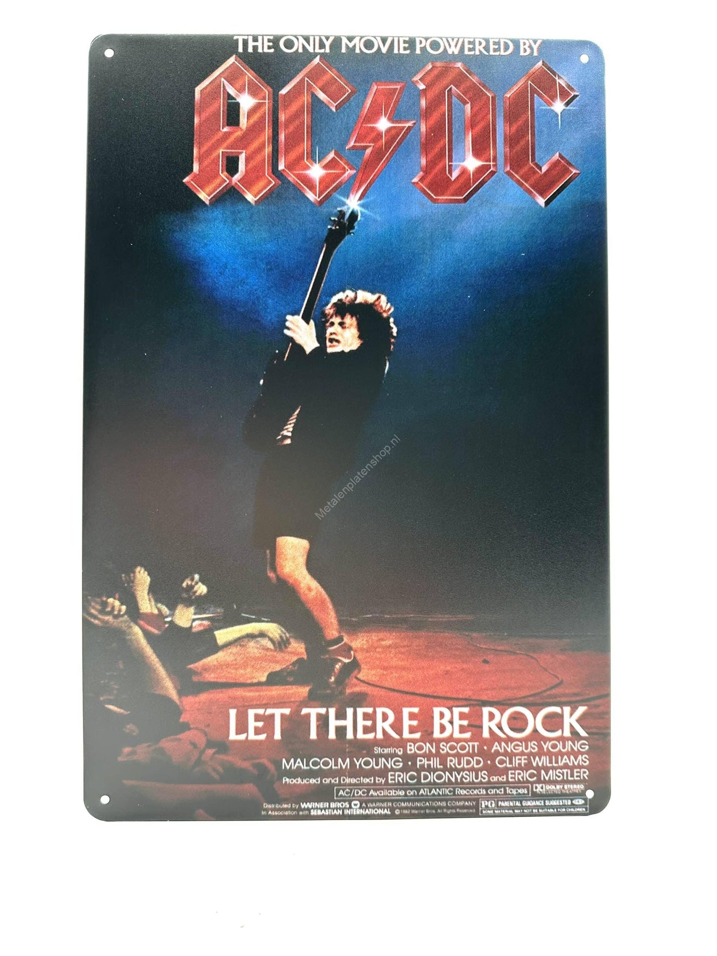 Metallwandschild – AC/DC – Let there be rock