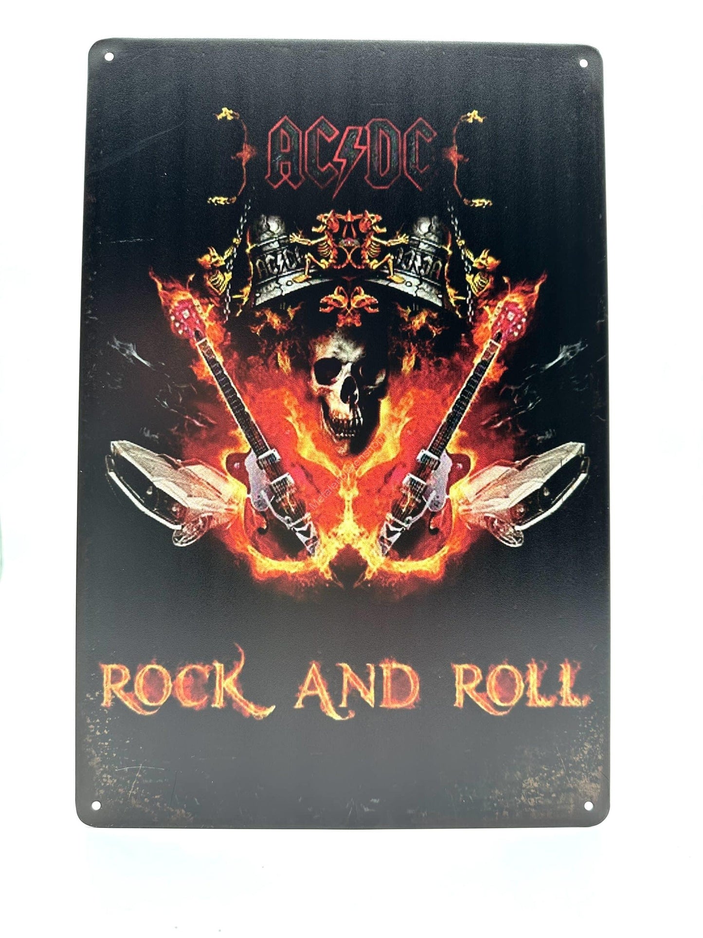 AC/DC - Rock &amp; Roll - Metalen Wandbord