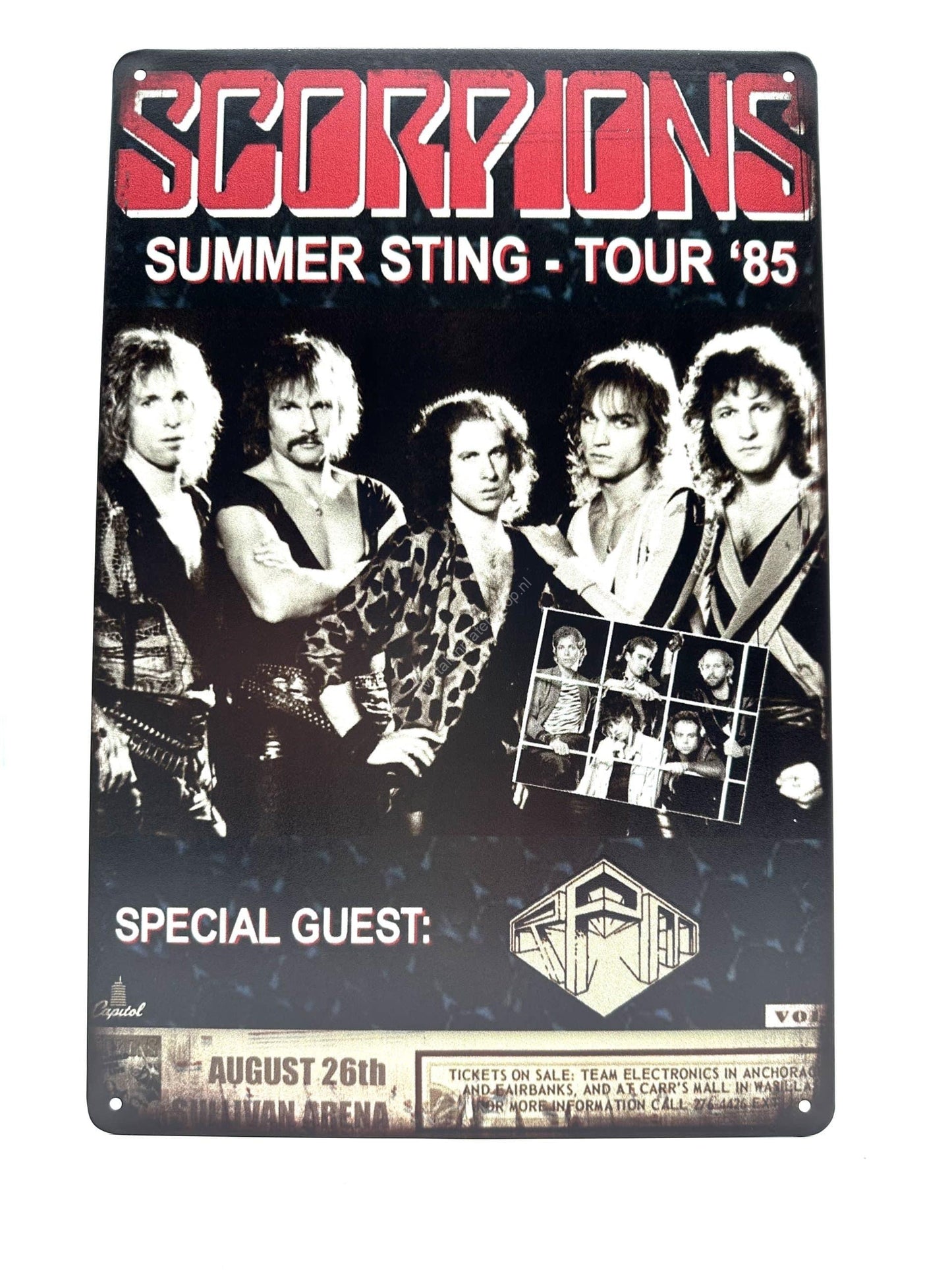 Metallwandschild - Scorpions - Summer Sting - 1985