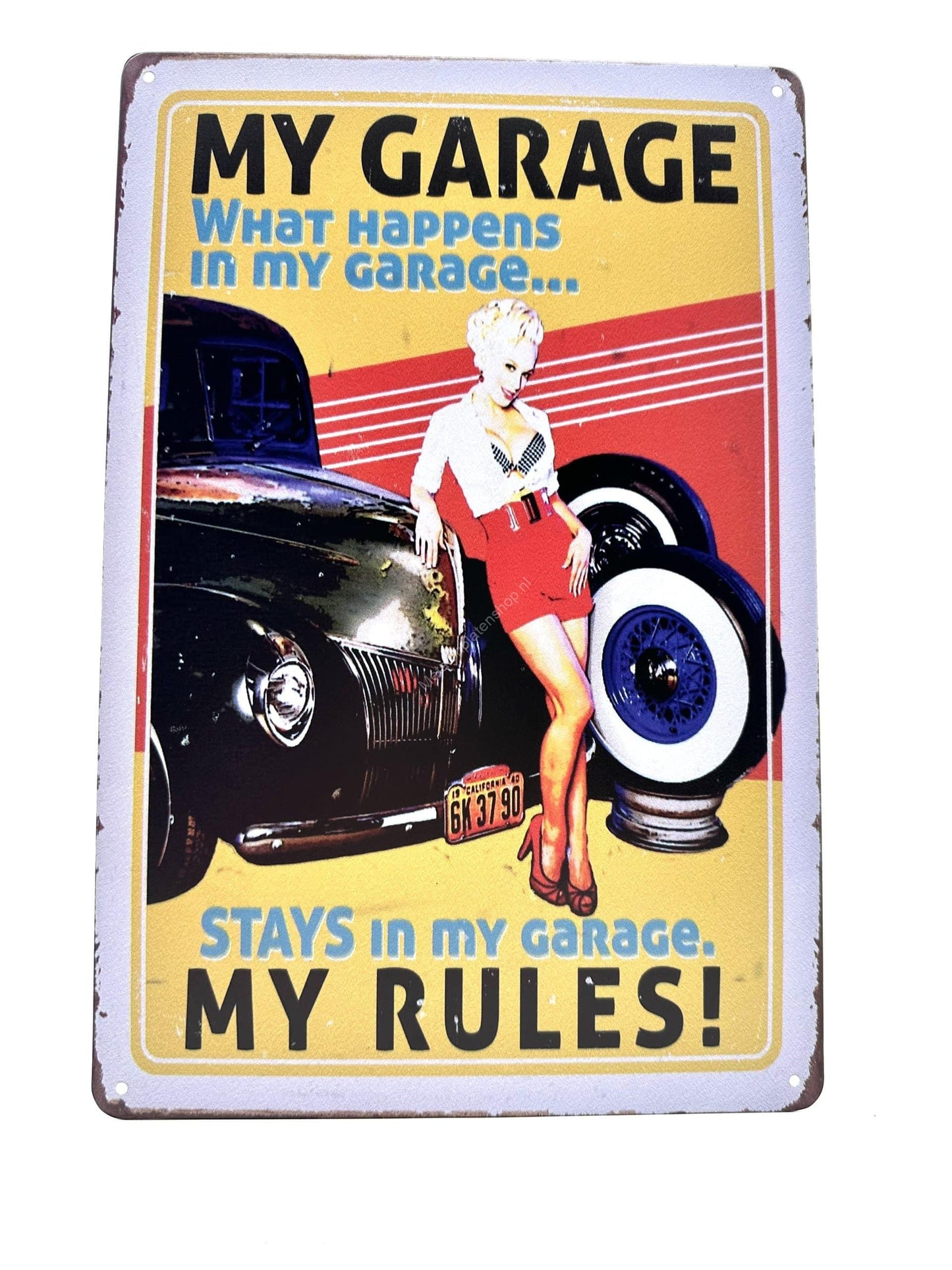 Metal Wall Sign - My Garage - What happens in my garage