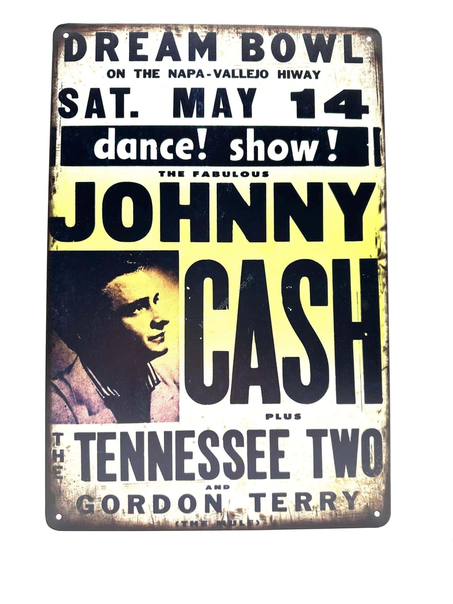 Metal Wall Sign - Johnny Cash - Tennessee Two