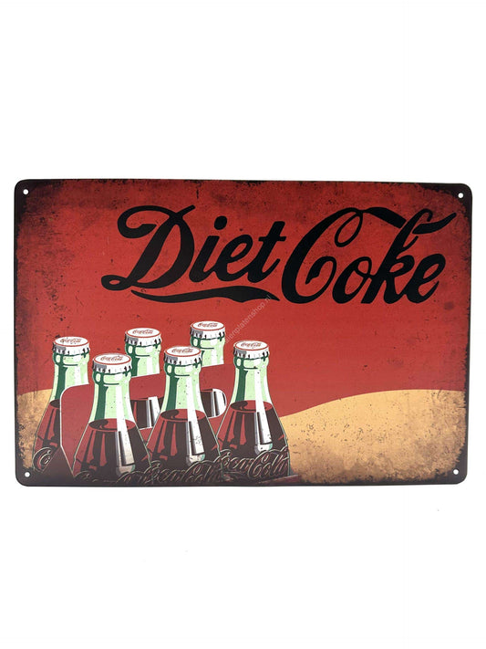 Wandschild aus Metall – Diät-Cola