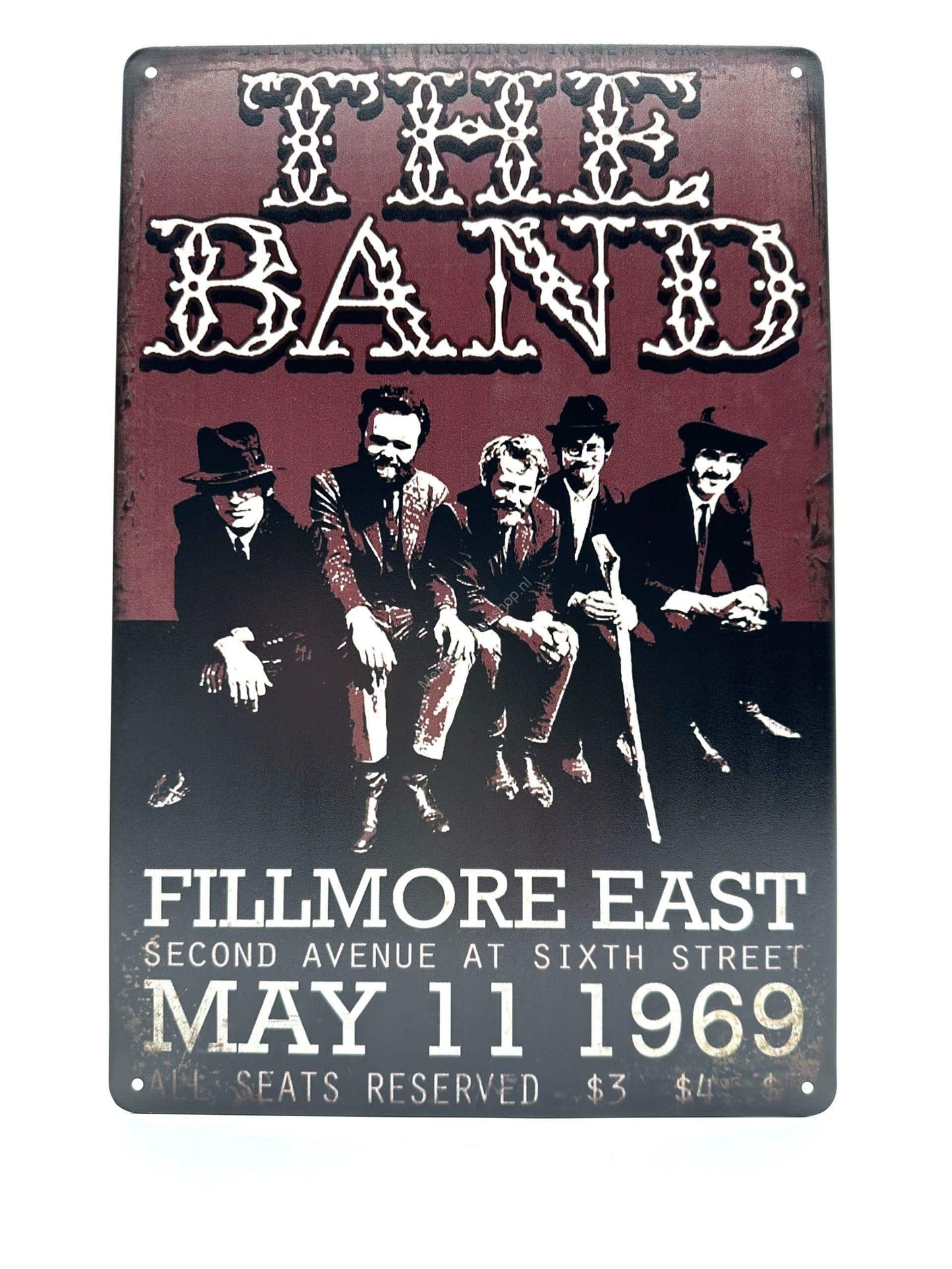 Wandschild aus Metall – The Band – Fillmore East