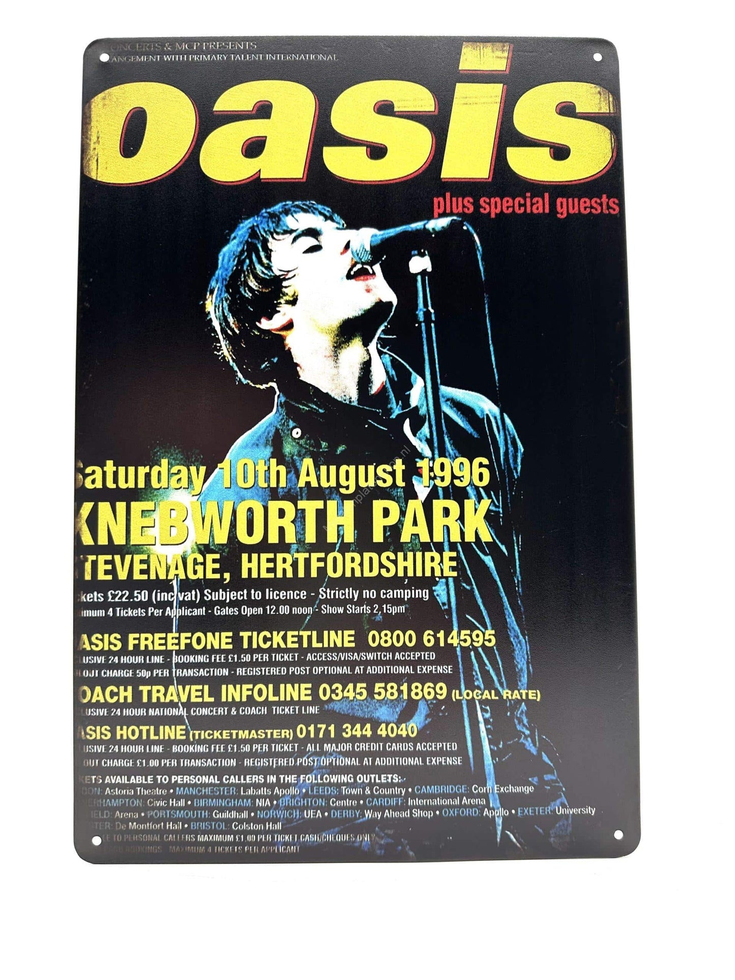 Metal Wall Sign - OASIS - plus special guests