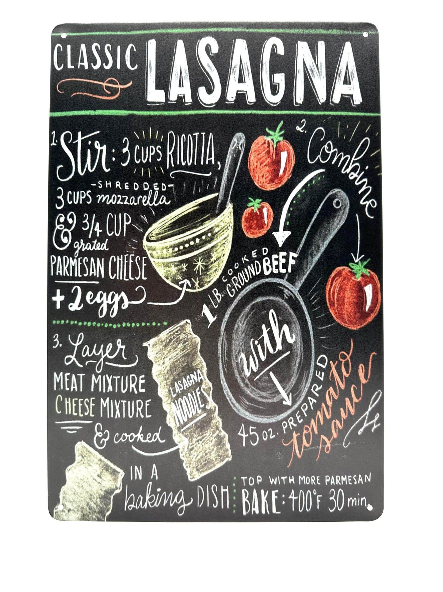 Metal Wall Board - Chalkboard - Lasagna