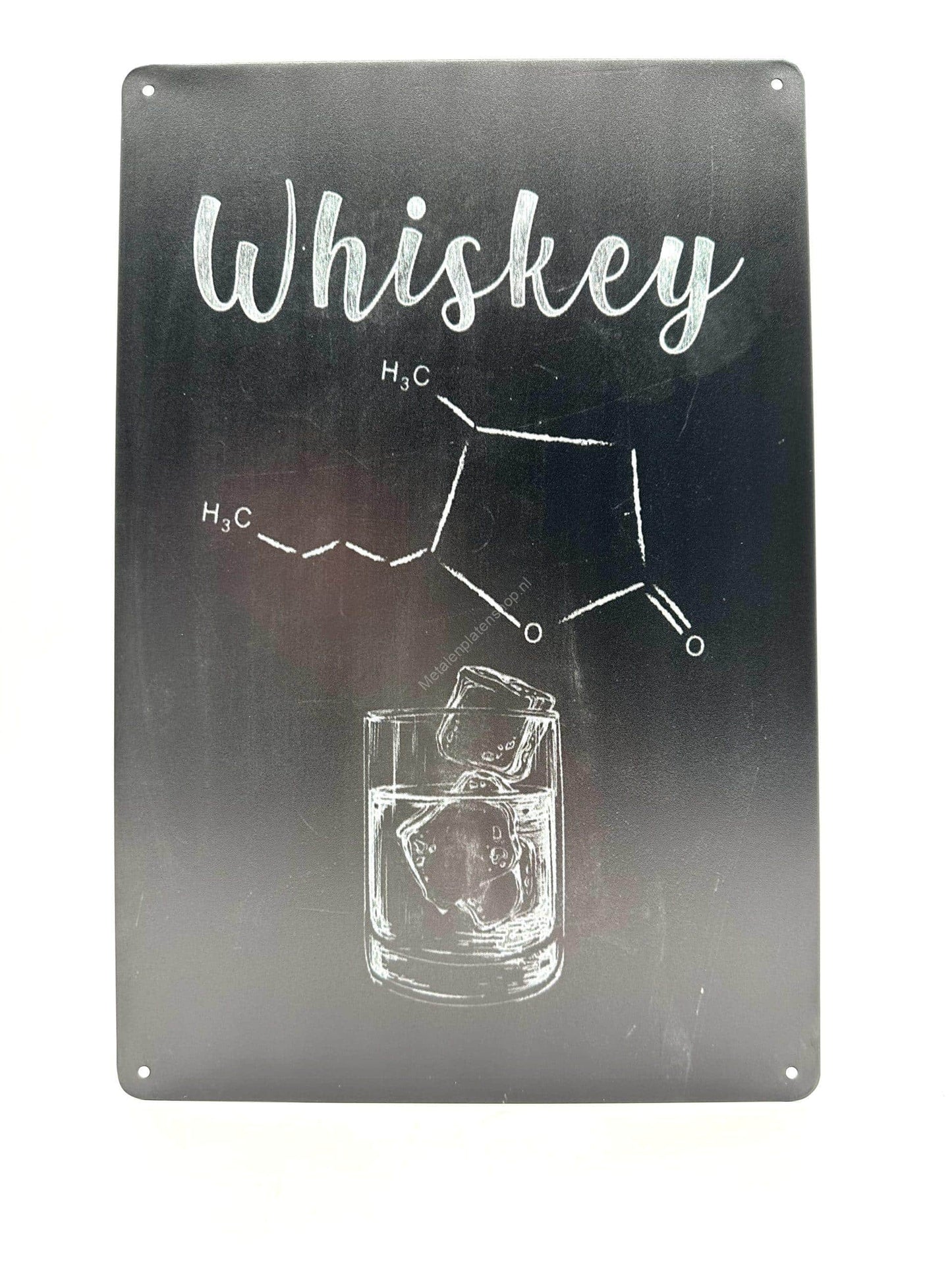 Wandschild aus Metall – Whiskey – DNA