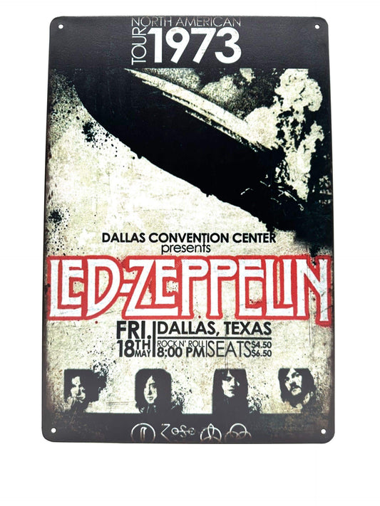 Metallwandschild - LED Zeppelin 1973