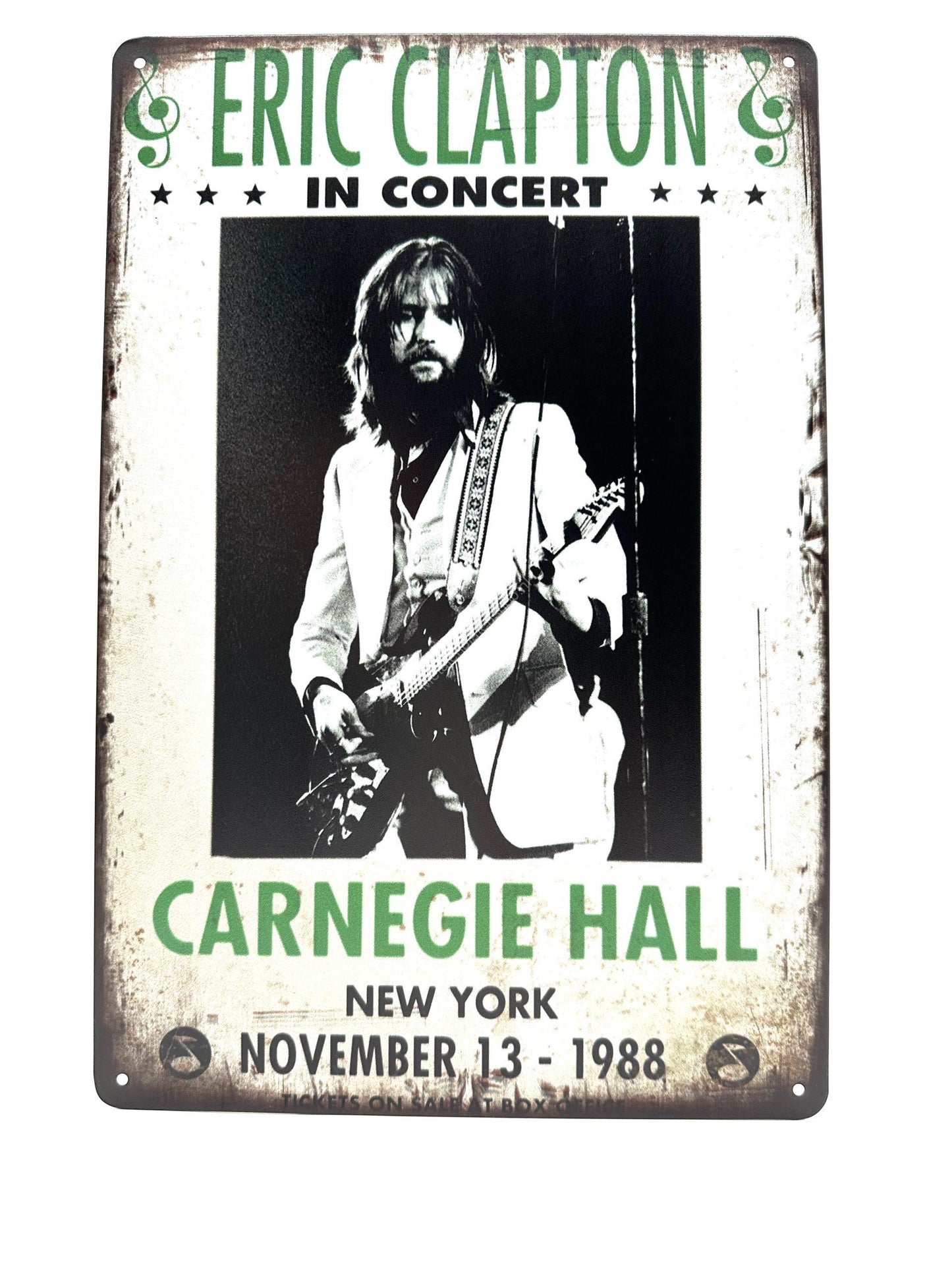 Metallwandschild – Eric Clapton – Carnegie Hall