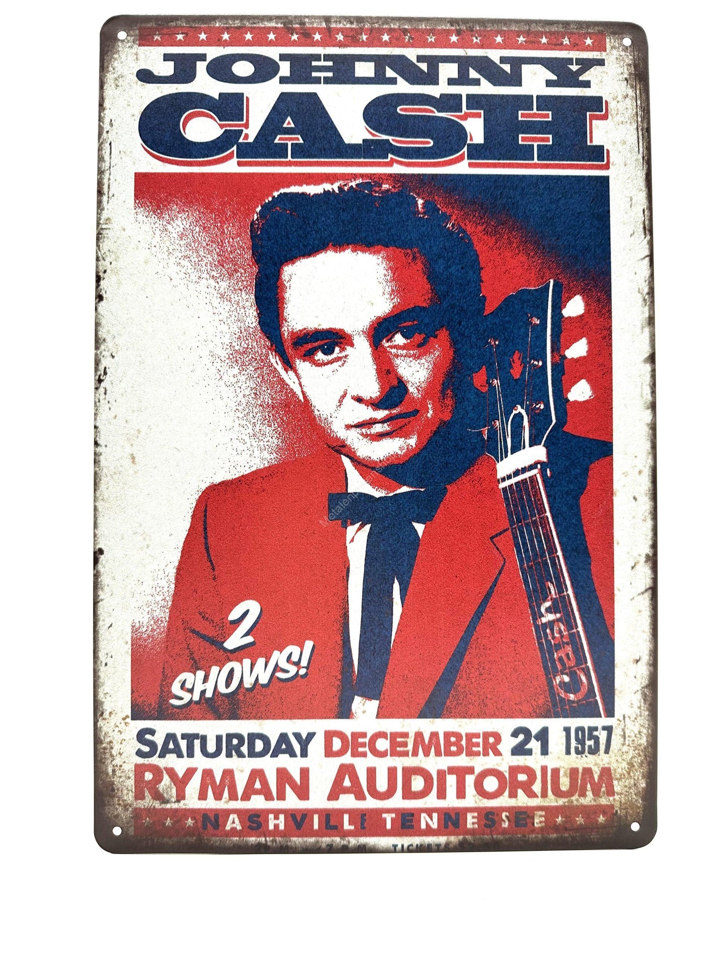 Metallwandschild – Johnny Cash – 2 Shows