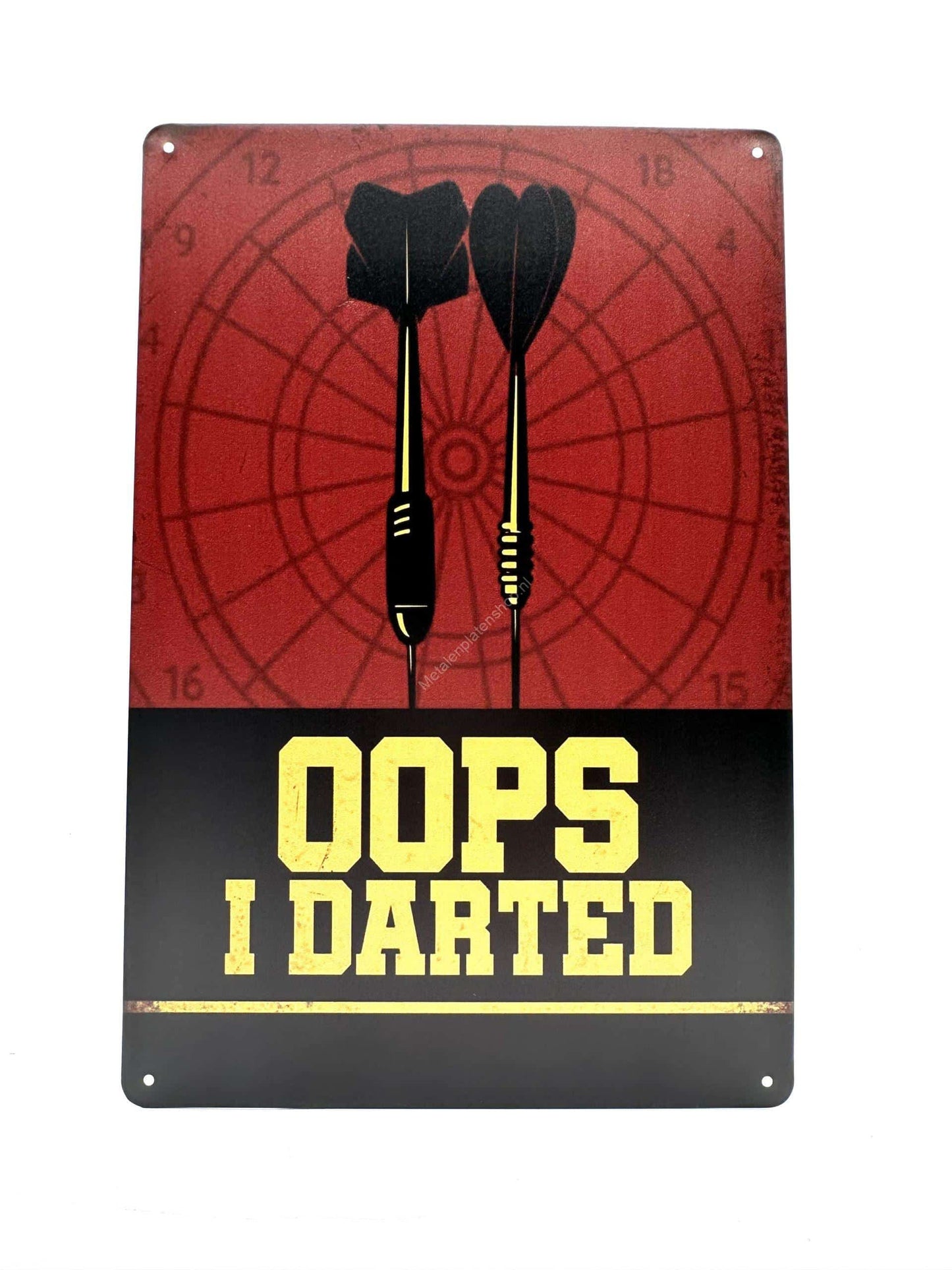 Metalen Wandbord - Oops I Darted - Darten