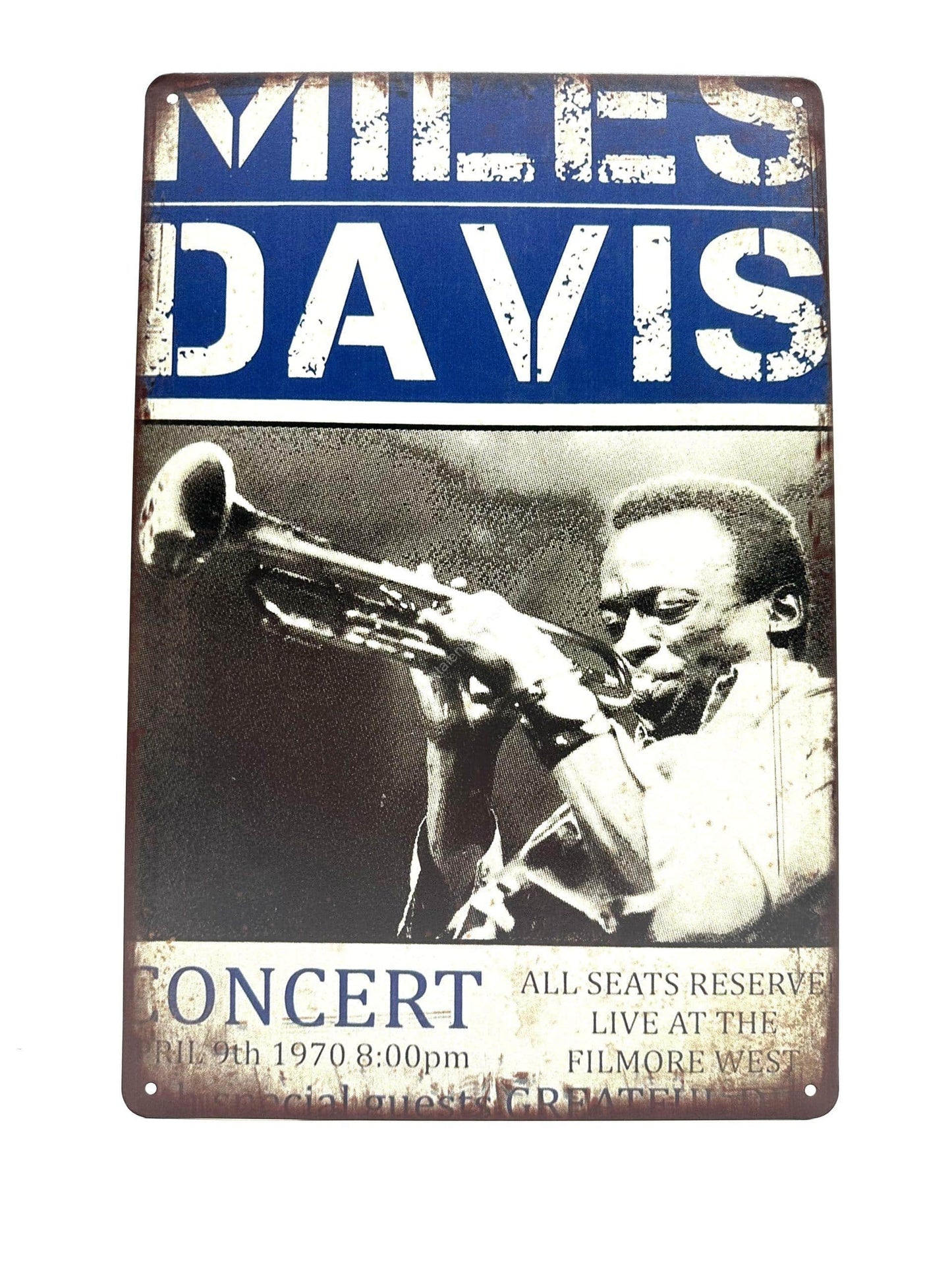 Metalen Wandbord - Miles Davis - Concert