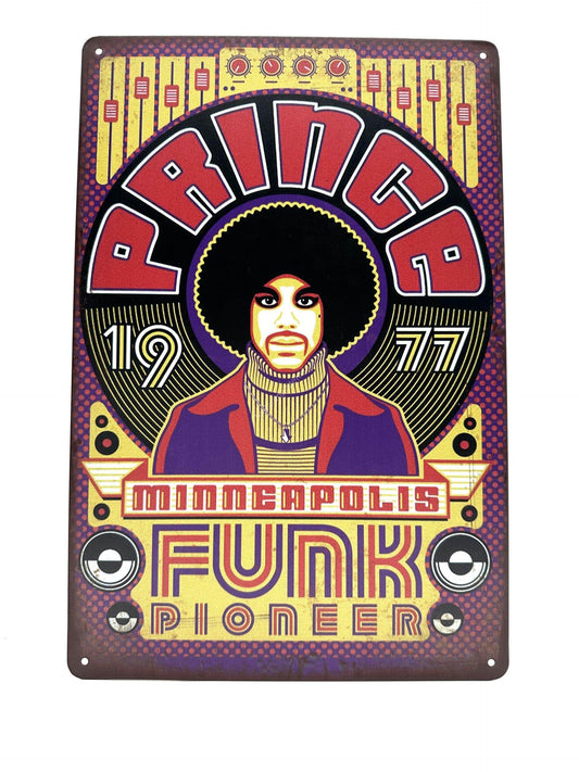 Metal Wall Sign - Prince - 1977 - Funk Pioneer