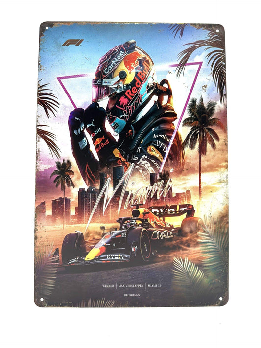 Metal Wall Sign - Max Verstappen - Miami - Winner Miami GP