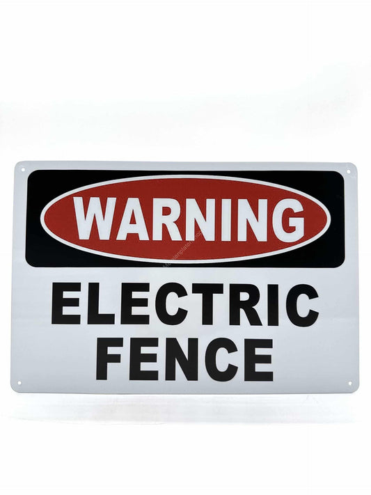 Metalen Wandbord - Warning Electric Fence