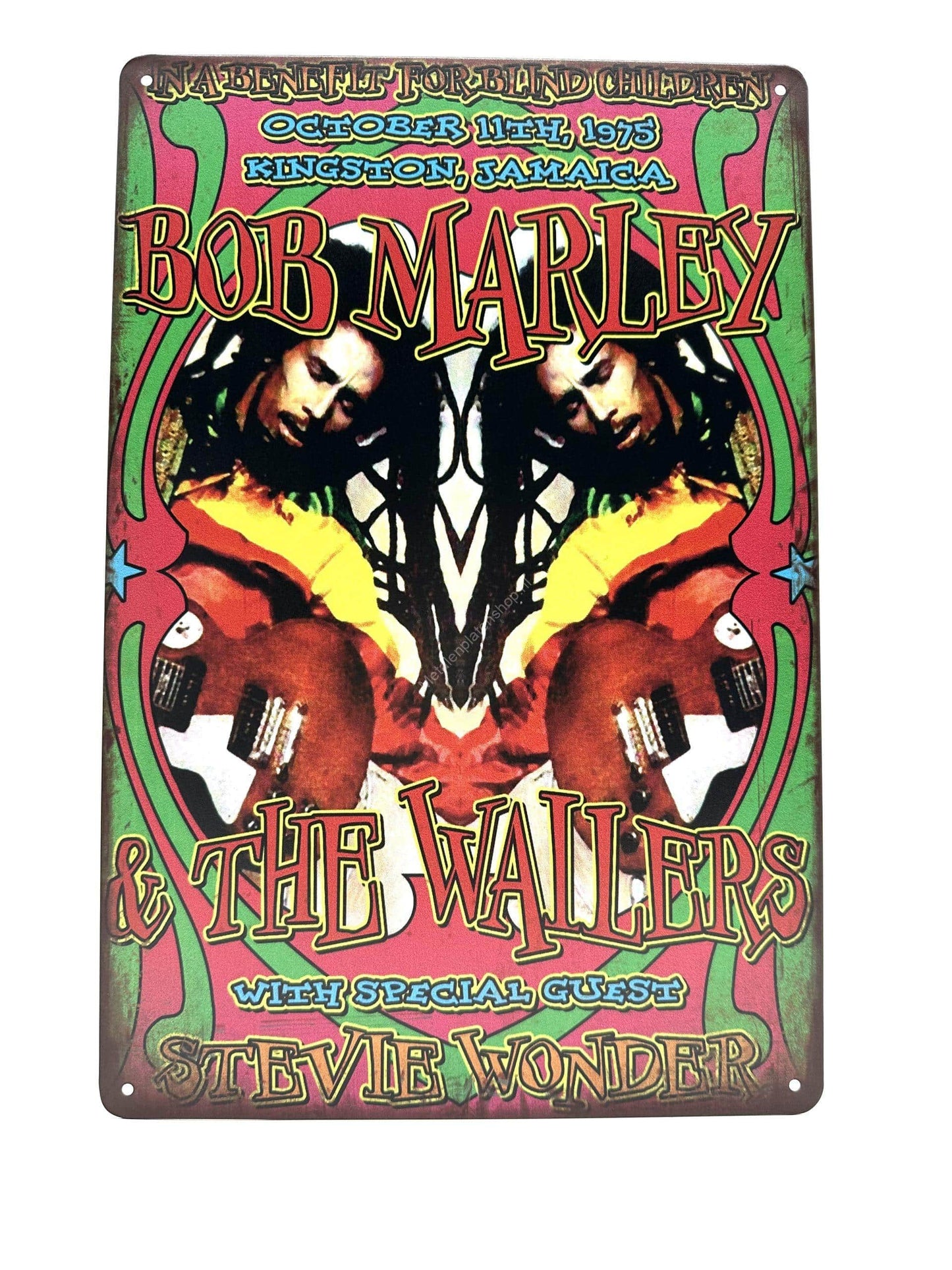 Wandschild aus Metall – Bob Marley und die Waller