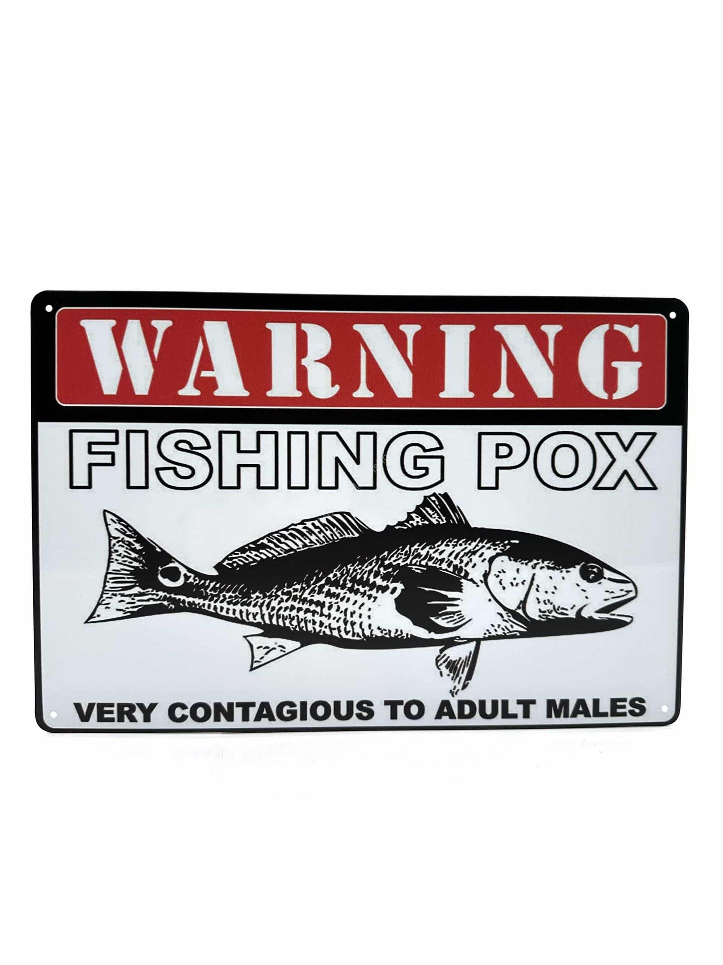 Metalen Wandbord - Warning - Fishing Pox