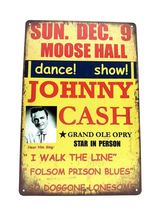 Metalen Wandbord - Johnny Cash - Dance! Show!