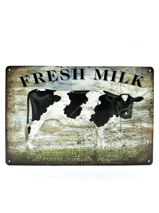 Metalen Wandbord - Fresh Milk