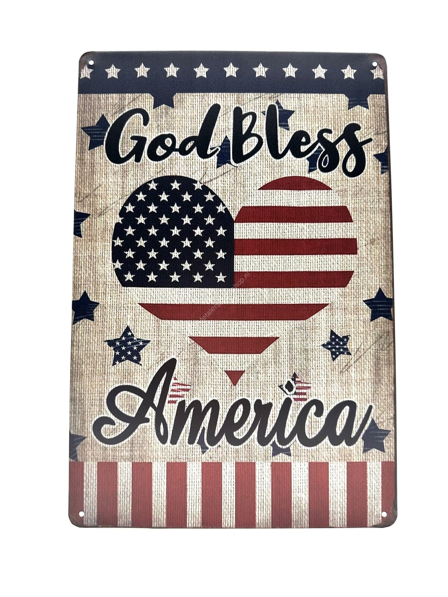 Metal Wall Sign - God Bless America