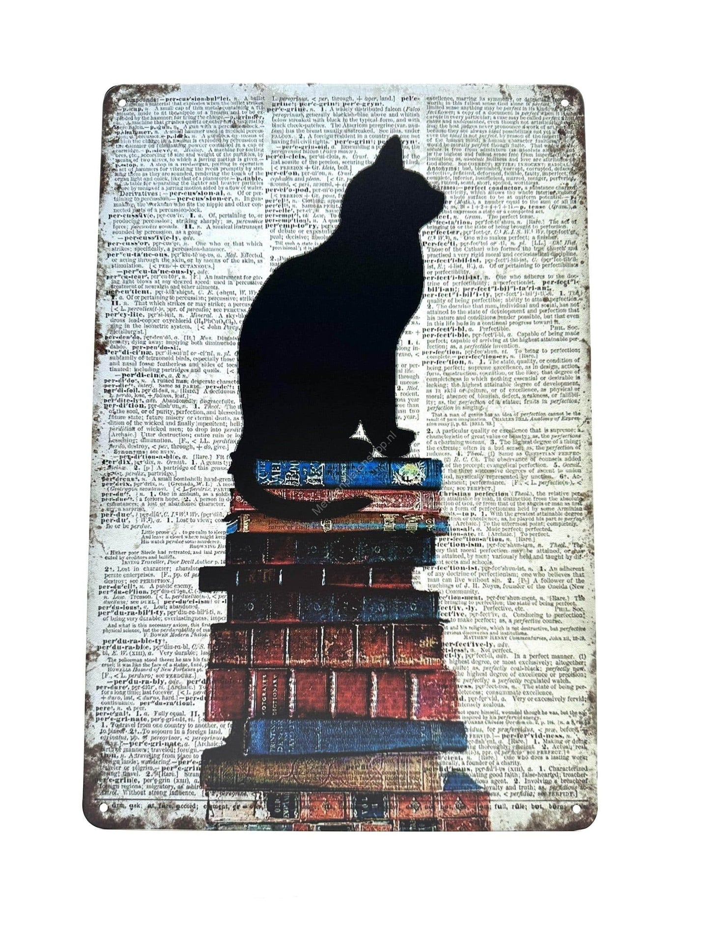 Metal Wall Sign - Cats Book Wall