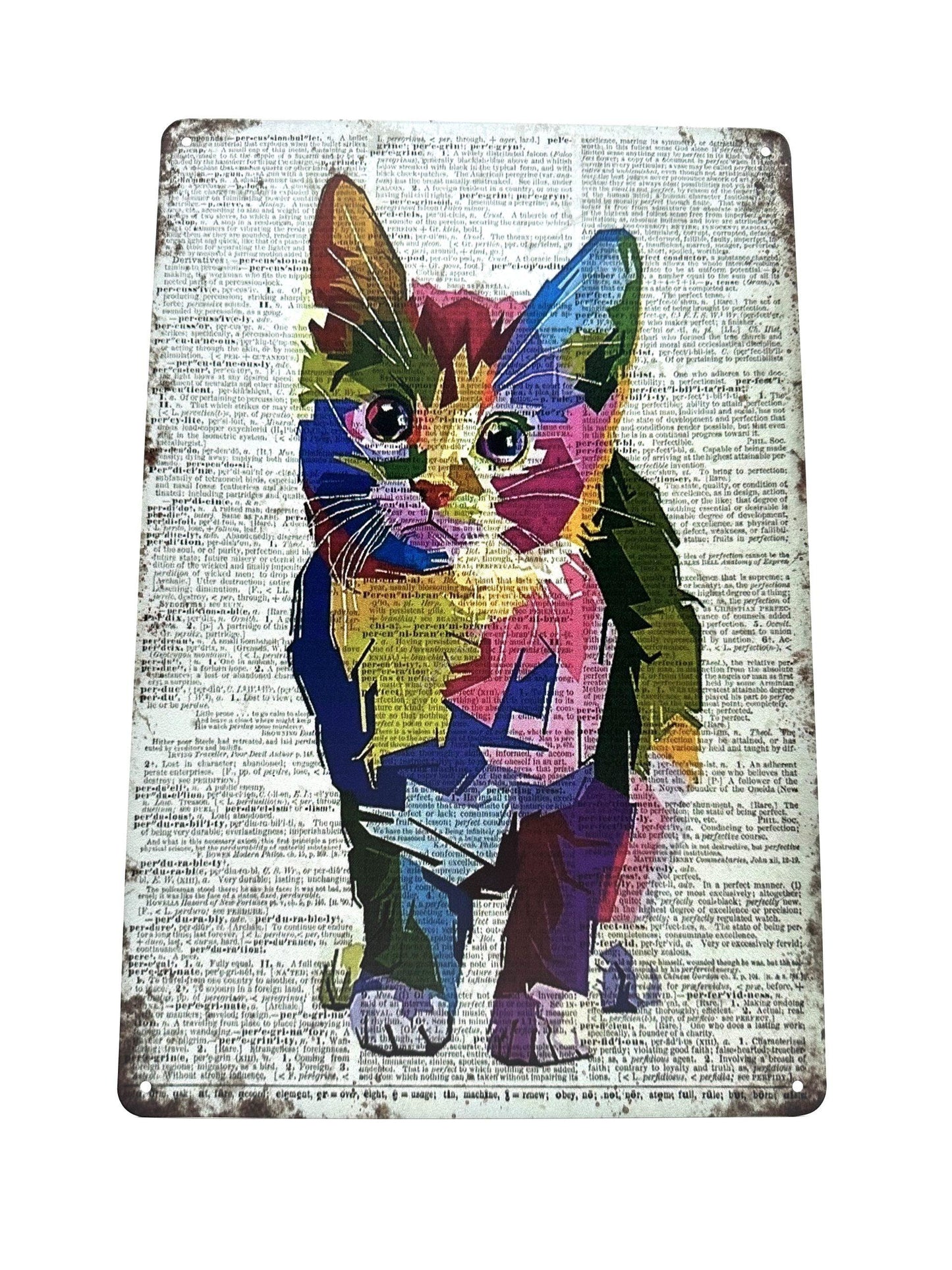 Metal Wall Sign - Color Cat