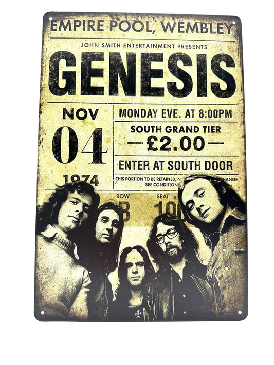 Metal Wall Sign - Genesis Nov 04 1974